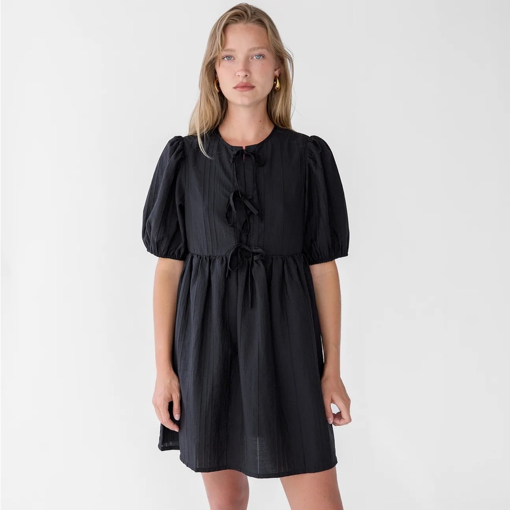 Oak and Fort baby doll dress black Small